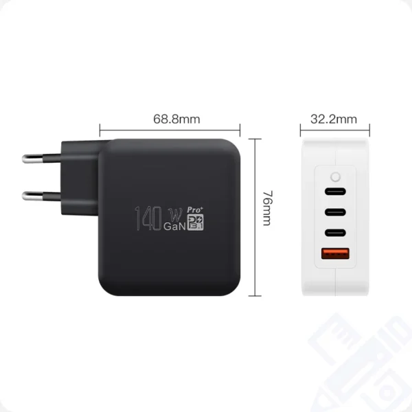 PD140WCCCA USB-C Fast Charger – GaN Power Adapter for MacBook Pro & Laptops - Image 2