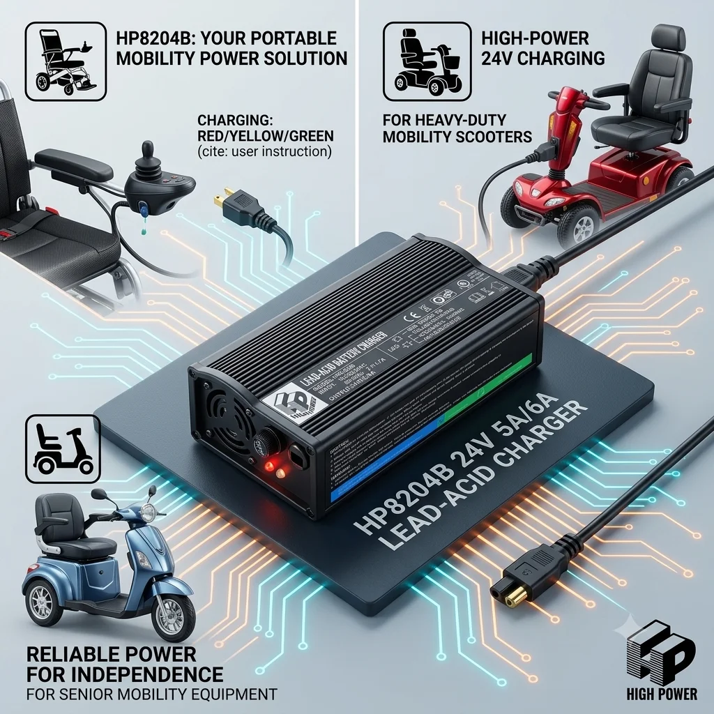 Mobility scooter battery charger solutions for electric mobility scooters