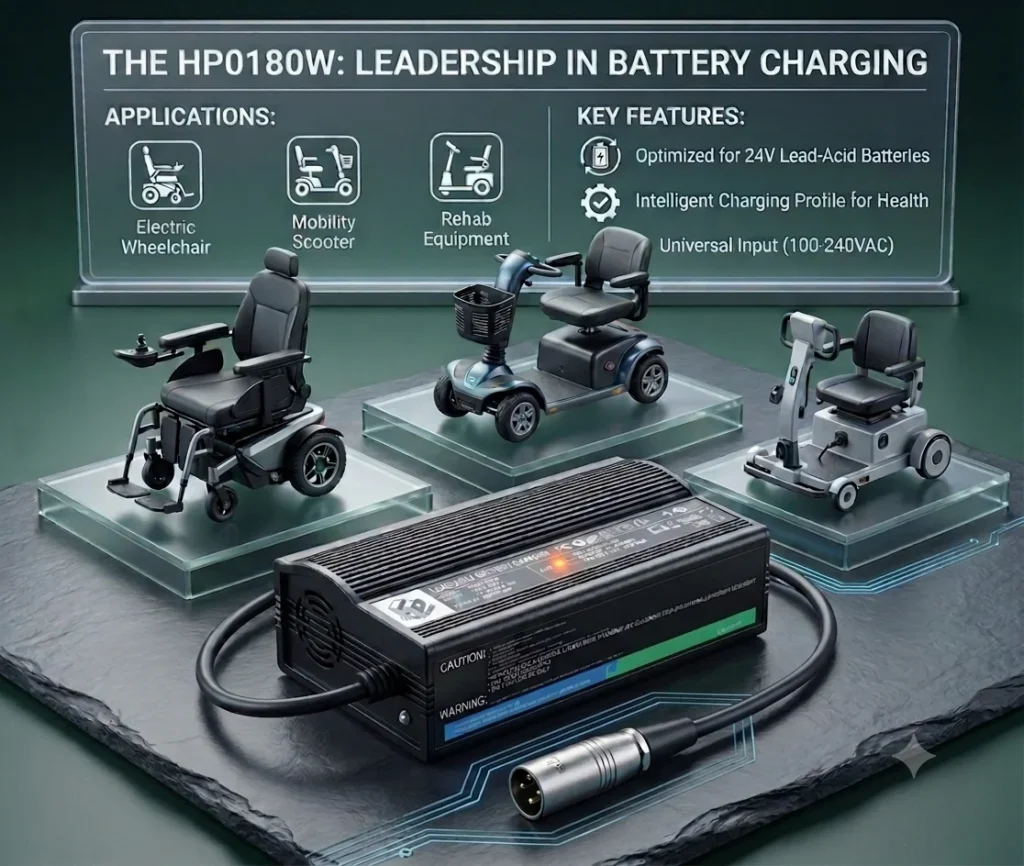 Wheelchair battery charger solutions for electric and power wheelchairs